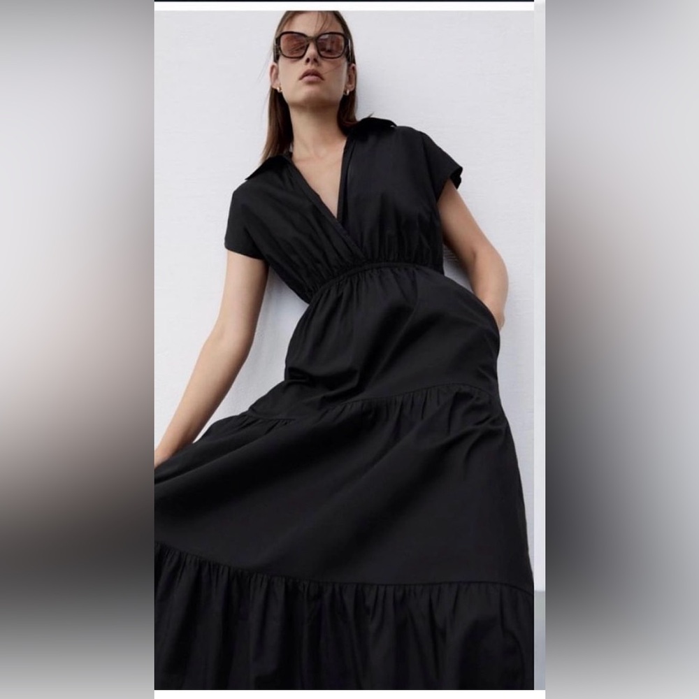 Zara Poplin Midi Dress